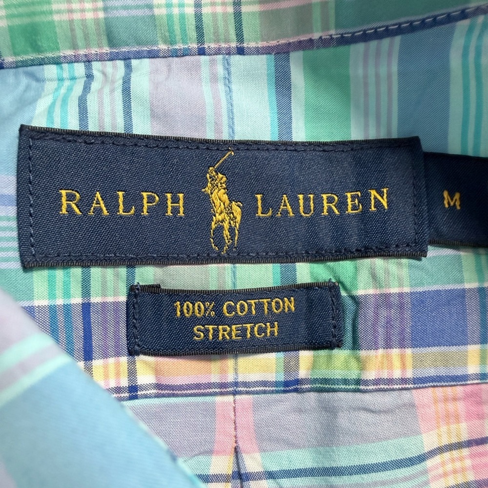 Ralph Lauren Stretch Shirt Mens M Multicolor Plaid Button Down Preppy - Picture 4 of 15